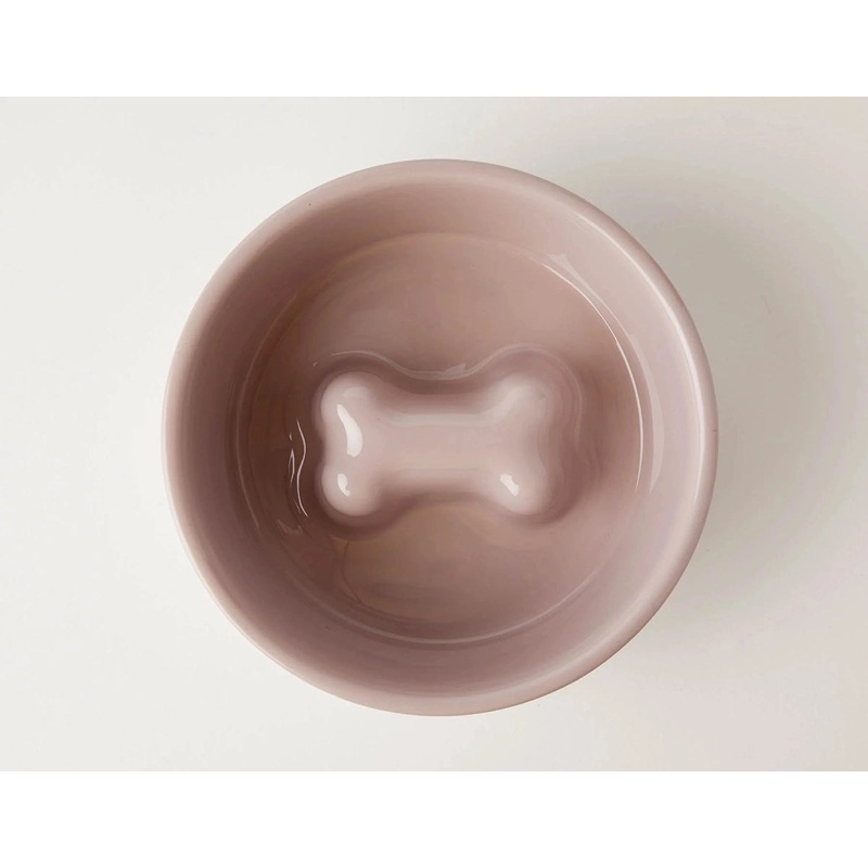 Jax & Bones Bone Slow Feeder Bowl Pink Medium