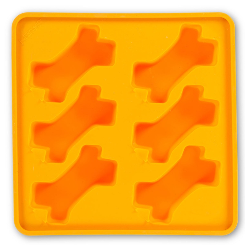 Messy Mutts Framed Silicone Popsicle Mold Bone Shape Orange 10 x 10