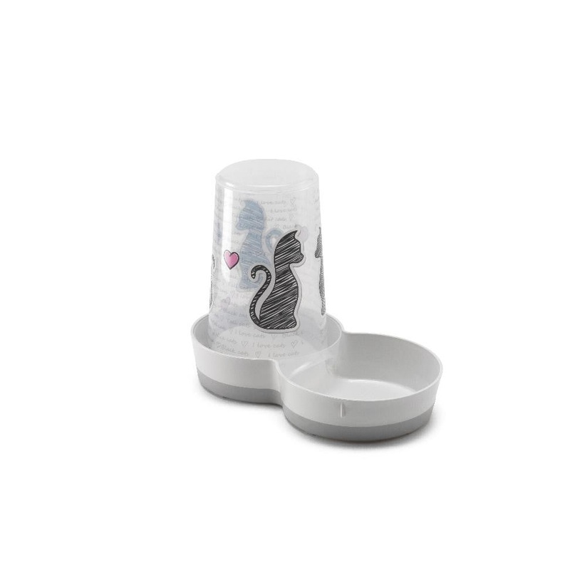 MODERNA 6 Cup Food/Water Dispenser White/Gray