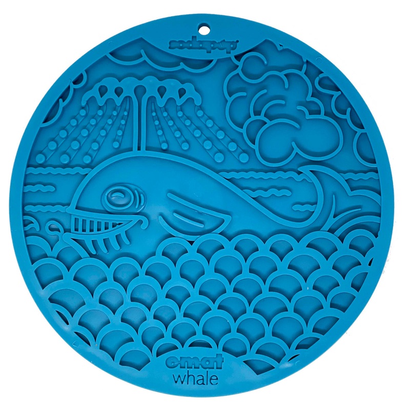 SodaPup eMat Enrichment Lick Mat Whale with Suction Cups Blue 8