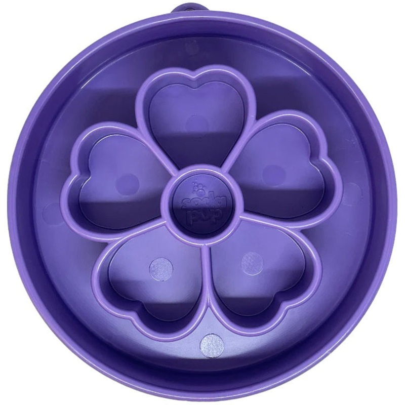 SodaPup Flower eBowl Enrichment Slow Feeder Bowl Purple 8