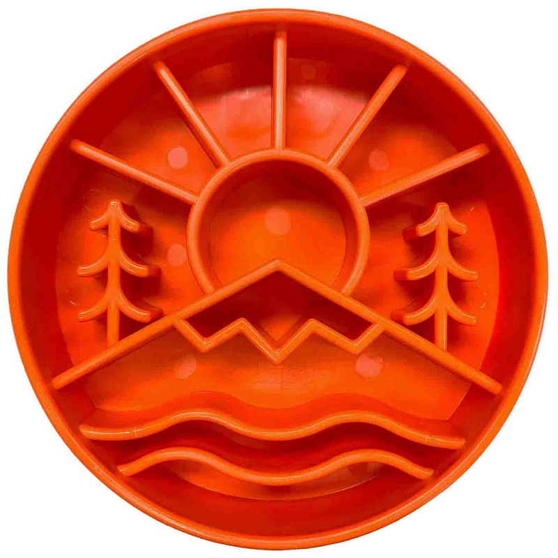 SodaPup Great Outdoors eBowl Enrichment Slow Feeder Bowl Orange 8