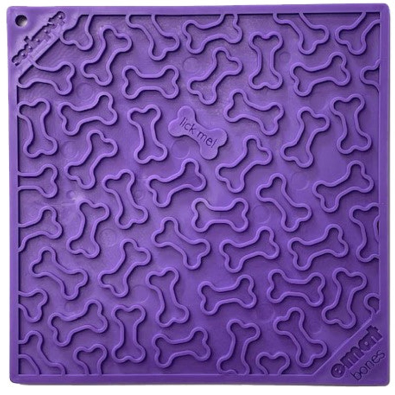 SodaPup TPE eMat Enrichment Lick Mat Bones Purple Large 8