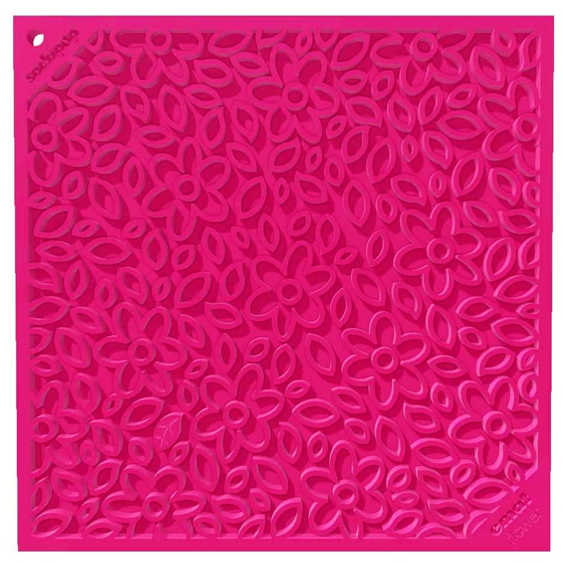SodaPup TPE eMat Enrichment Lick Mat Flower Power Pink Large 8