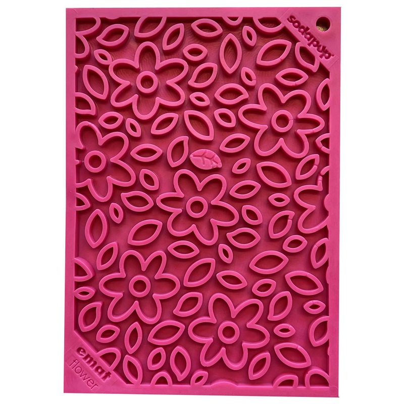 SodaPup TPE eMat Enrichment Lick Mat Flower Power Pink Small 5