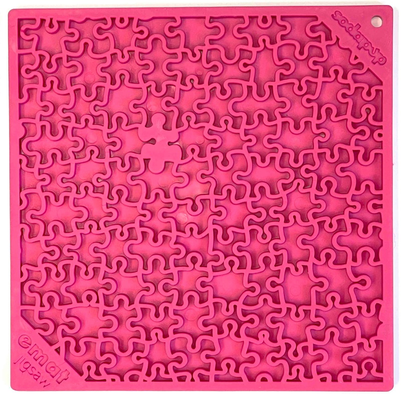 SodaPup TPE eMat Enrichment Lick Mat Jigsaw Pink Large 8
