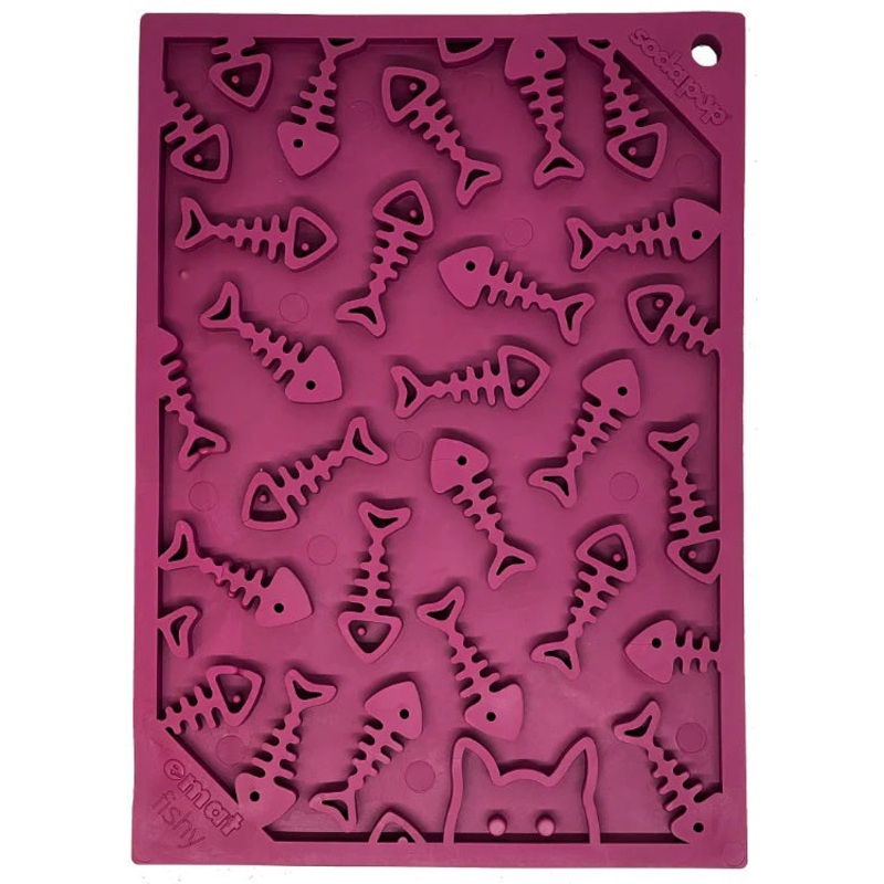 SodaPup TPE eMat Fishy Enrichment Lick Mat Plum