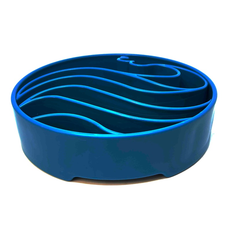 SodaPup Wave eBowl Enrichment Slow Feeder Bowl Blue 8