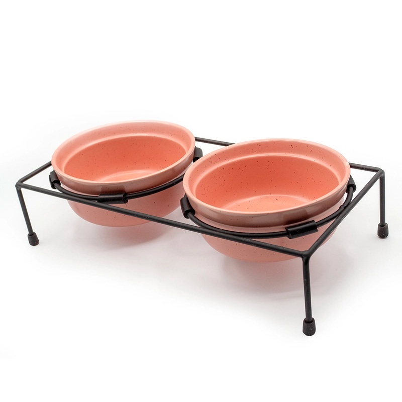 ThoozyPet Stoneware Pet Double Diner Pink 24 oz