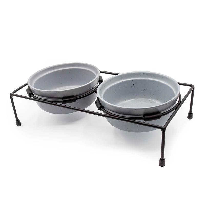 ThoozyPet Stoneware Pet Double Diner Slate 24 oz