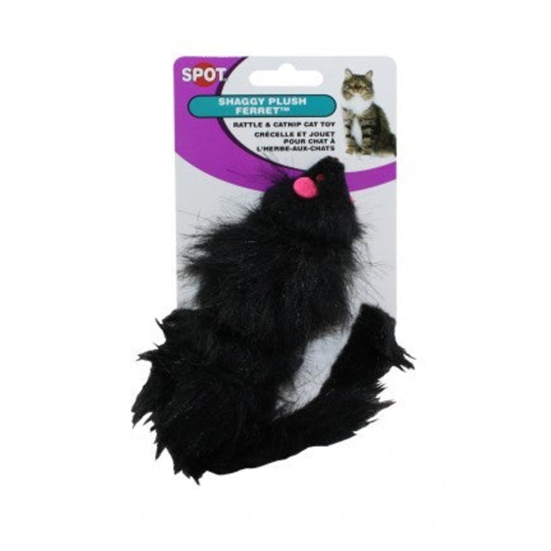 Spot Rattle Plush Fur Ferret Cat Toy