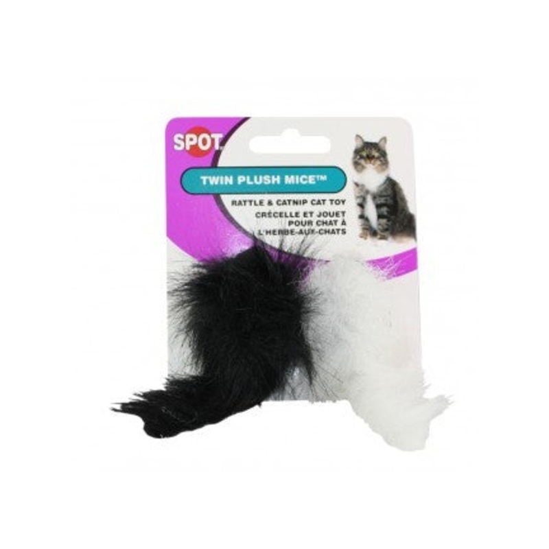 Spot Twin Plush Mice Cat Toy|2 Pack