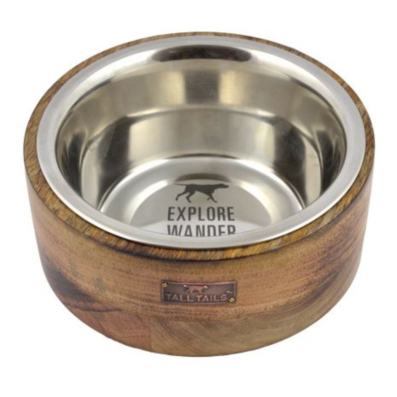 Tall Tails – Stainless Steel & Wood Bowl