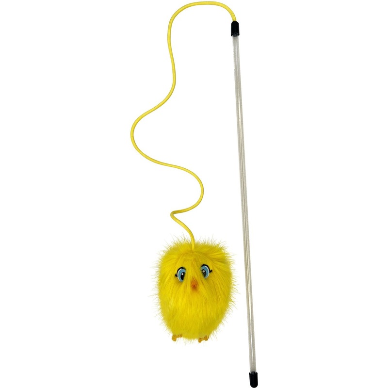 KONG Chirpz Chick Cat Teaser Wand with Catnip Cat Toy