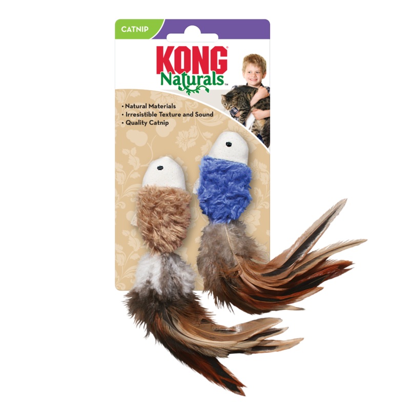 KONG Natural Crinkle Fish 2 Pack Cat Toy