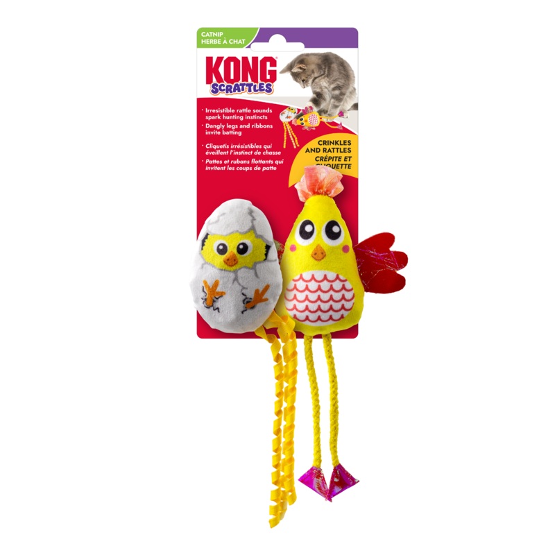 KONG Scrattles Chicken 2 Pack Cat Toy