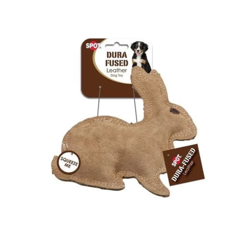 Spot Dura-Fused Leather & Jute Rabbit Dog Toy
