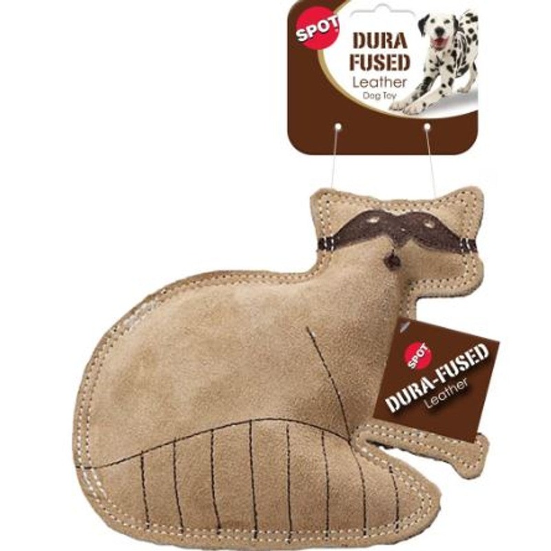 Spot Dura-Fused Leather & Jute Raccoon Dog Toy