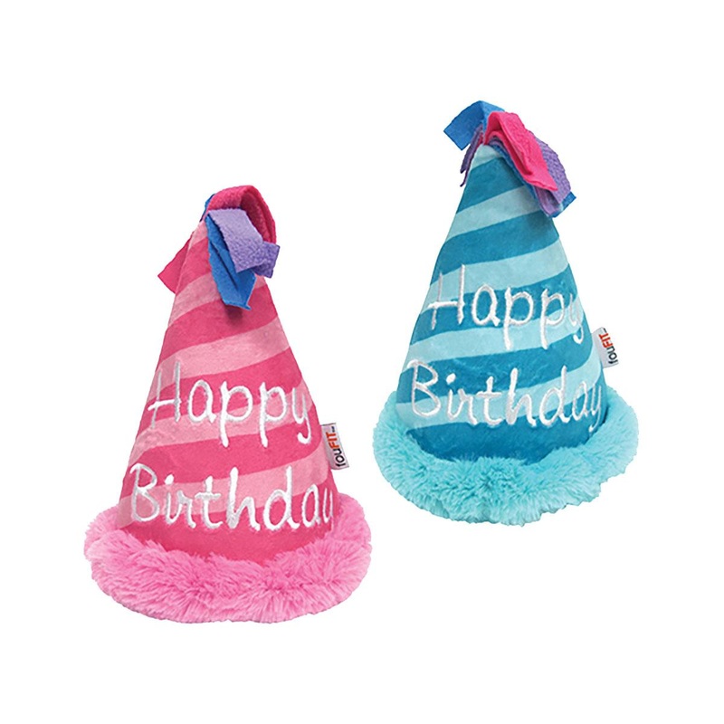 Birthday Hat Crinkle Plush|Blue|Pink|Unisex