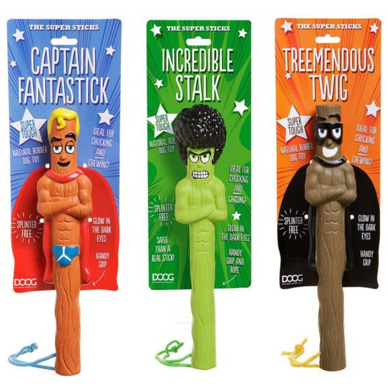 DOOG The Supersticks Dog Toy|Captain Fantastick|The Incredible Stalk|The Treemendous Twig