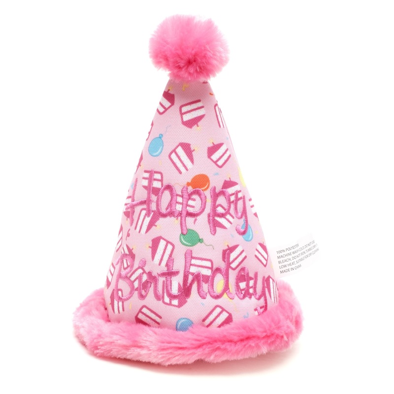Worthy Dog Birthday Hat Toy|Pink|Blue