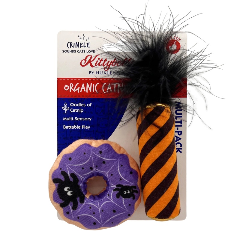 Huxley & Kent Spiderweb Donut and Black Flame Candle 2-Pack Cat Toy